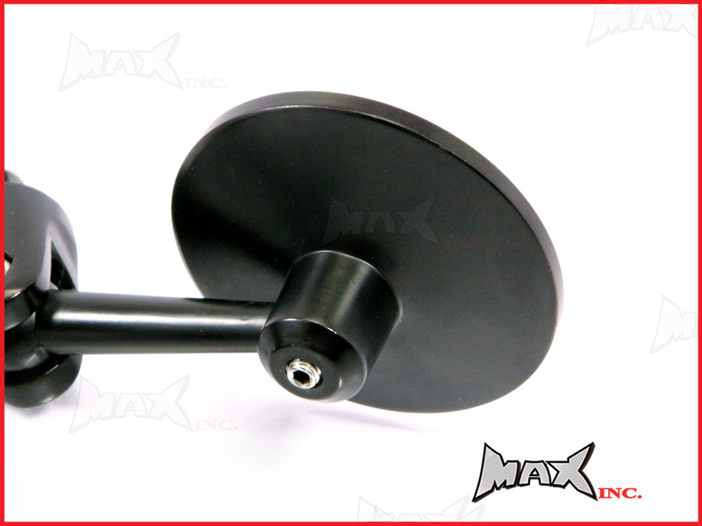 Pair Of Black Round Aluminiun Folding Bar End Mirrors