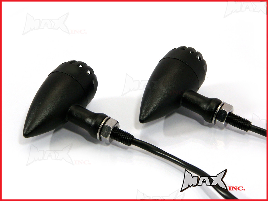 Black Alloy Custom Bird Cage Turn Signals / Indicators
