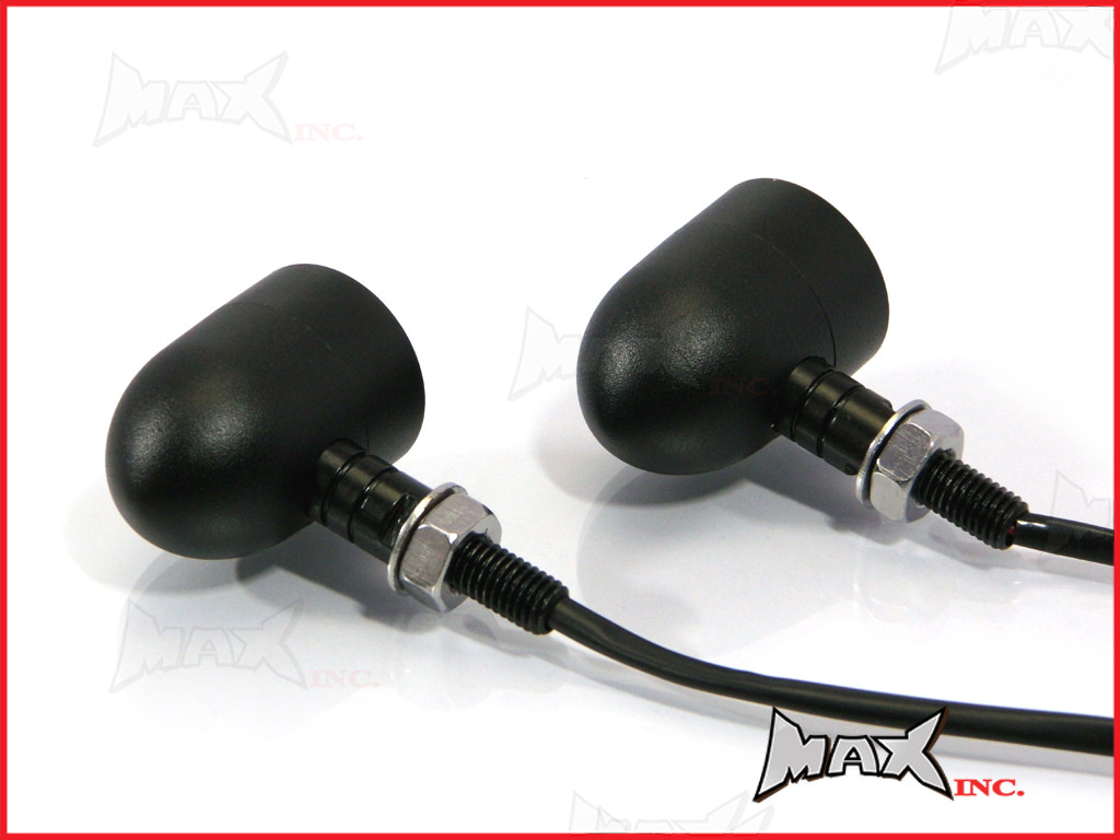 Black Alloy Custom Bobber Turn Signals / Indicators