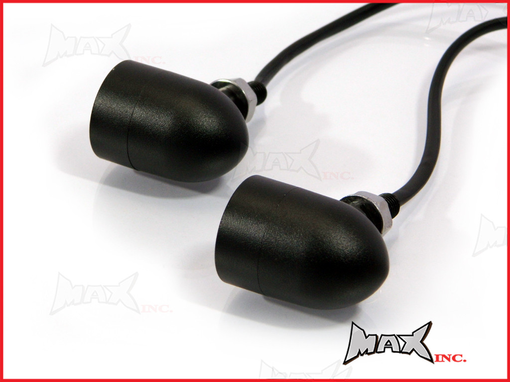 Black Alloy Custom Bobber Turn Signals / Indicators