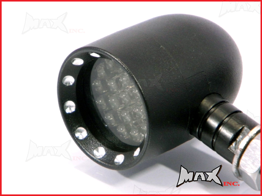 Black Alloy Custom Bobber Turn Signals / Indicators