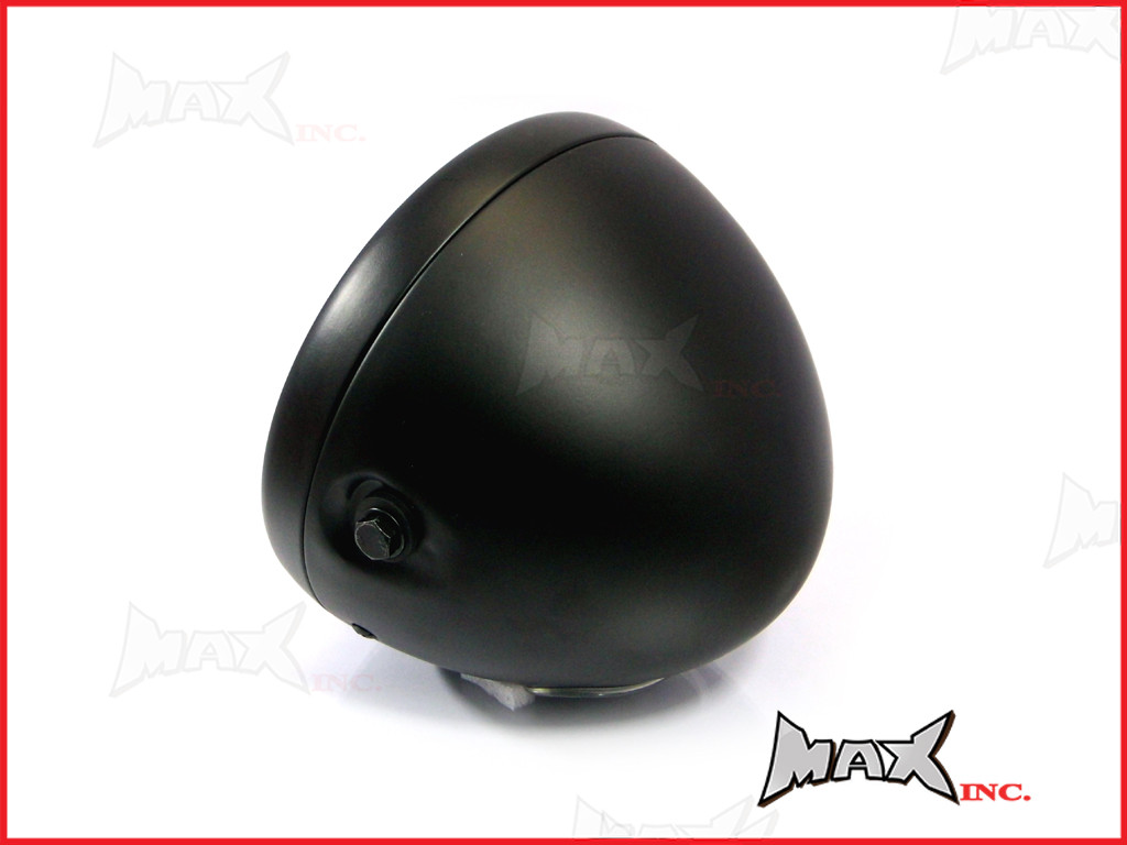 7.7 INCH Matte Black Mesh Grill Metal Headlight - H4 / 55w Halogen Sealed Beam