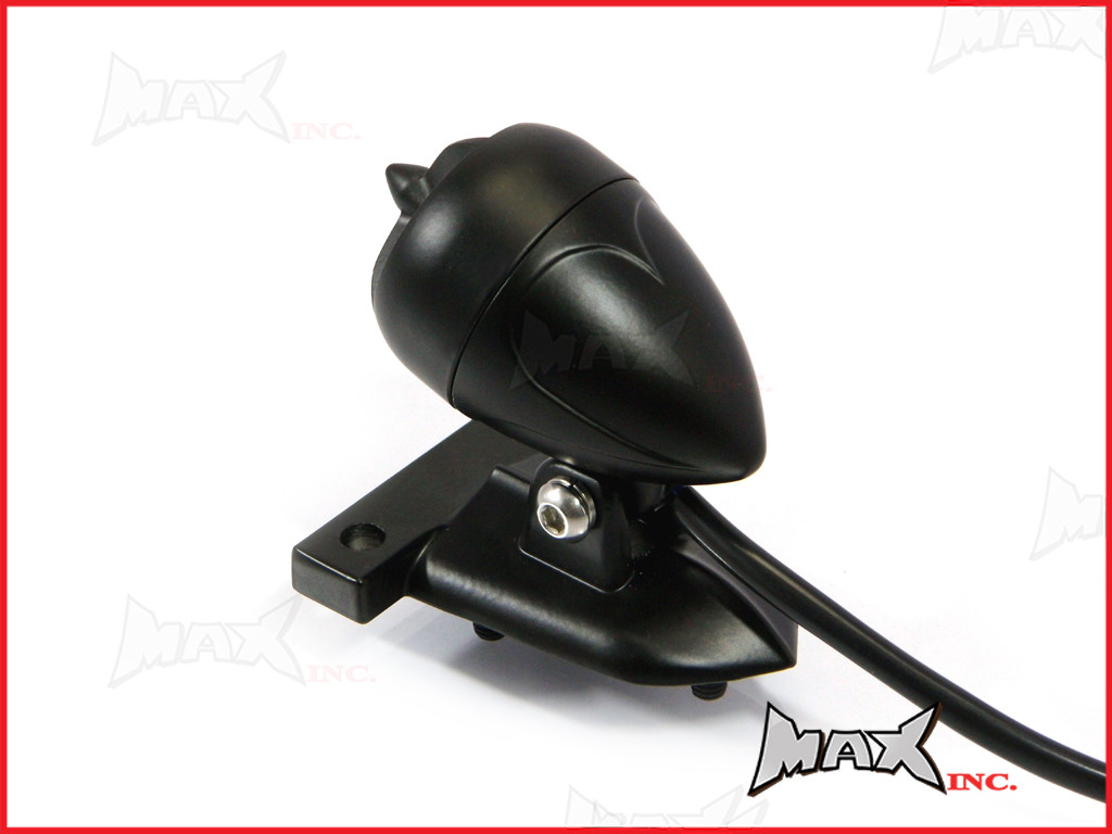 Matte Black Aluminium Mini Custom LED Stop / Tail Light - Red Lense