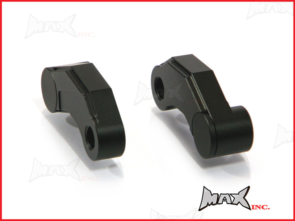 Black CNC Machined Billet Aluminium Mirror Risers / Extenders - 2 x RH M10 Thread