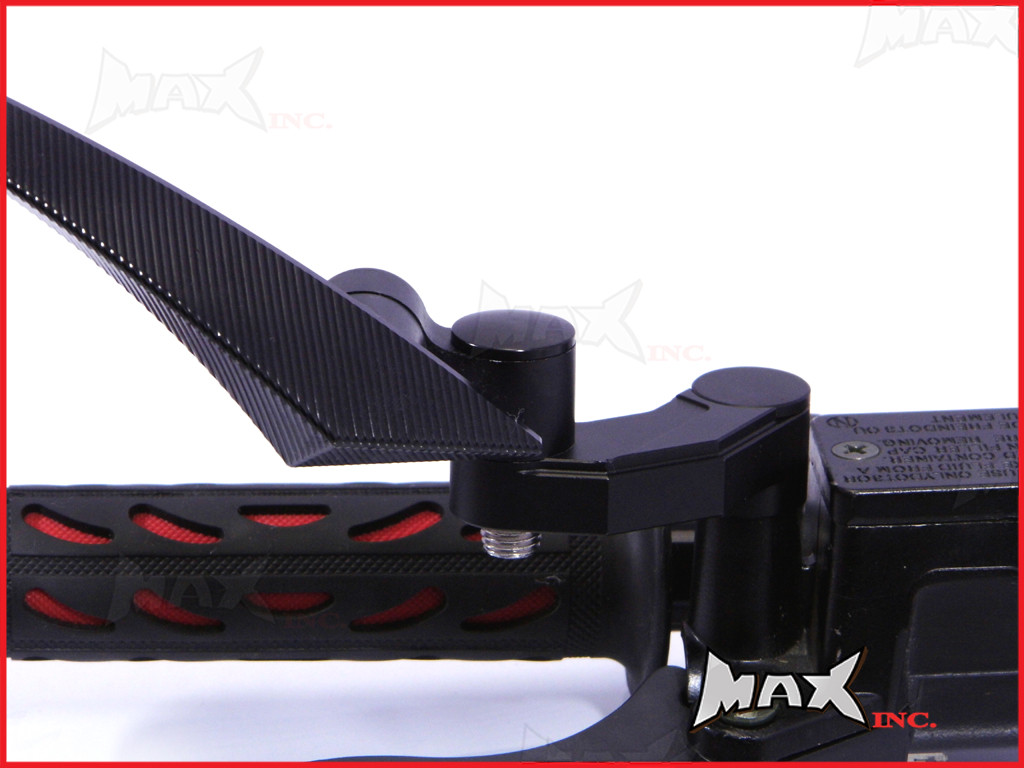 Black CNC Machined Billet Aluminium Mirror Risers / Extenders - 2 x RH M10 Thread