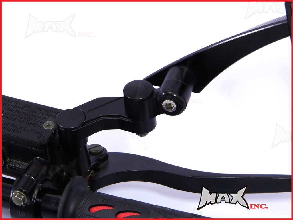 Black CNC Machined Billet Aluminium Mirror Risers / Extenders - 2 x RH M10 Thread