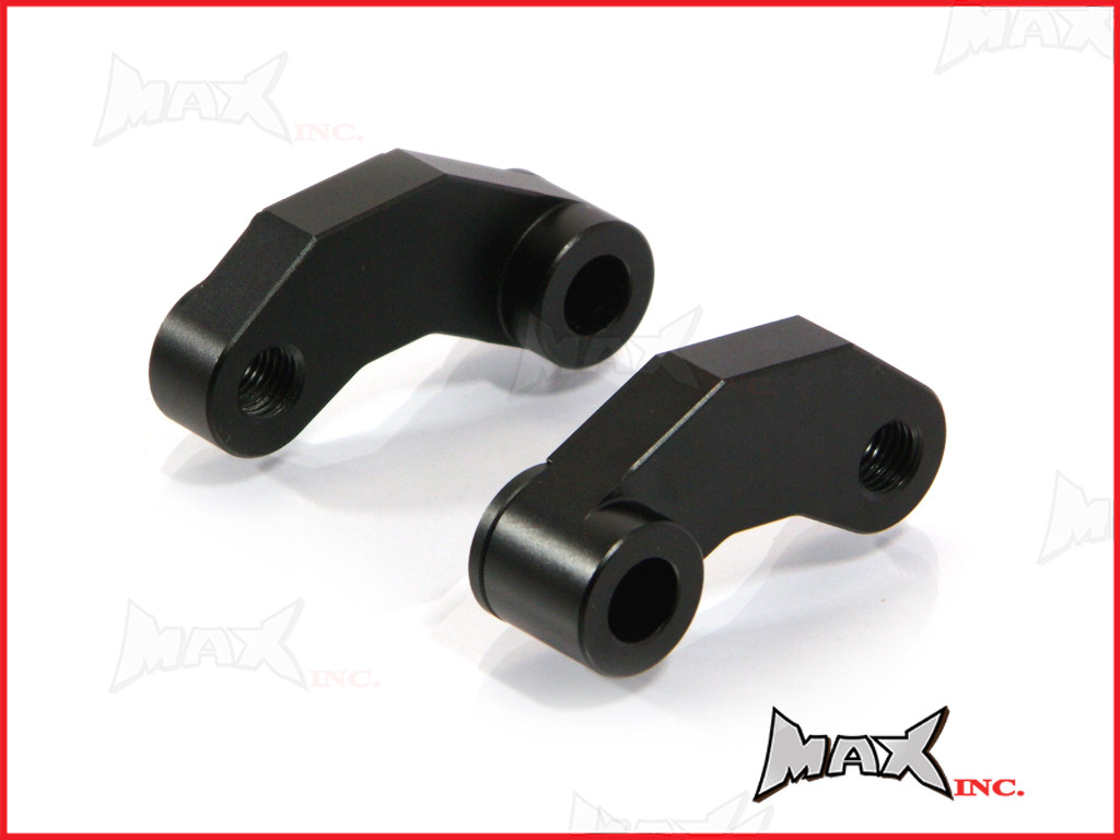 Black CNC Machined Billet Aluminium Mirror Risers / Extenders - 2 x RH M10 Thread