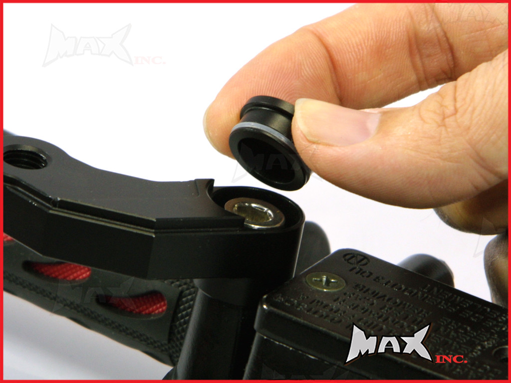 Black CNC Machined Billet Aluminium Mirror Risers / Extenders - 1 x RH + 1 x LH M10 Thread