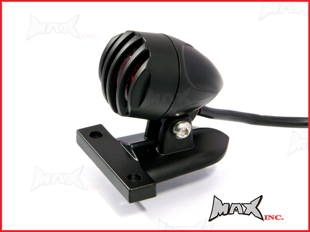 Matte Black Aluminium Mini Prison Grill LED Stop / Tail Light - Red Lense