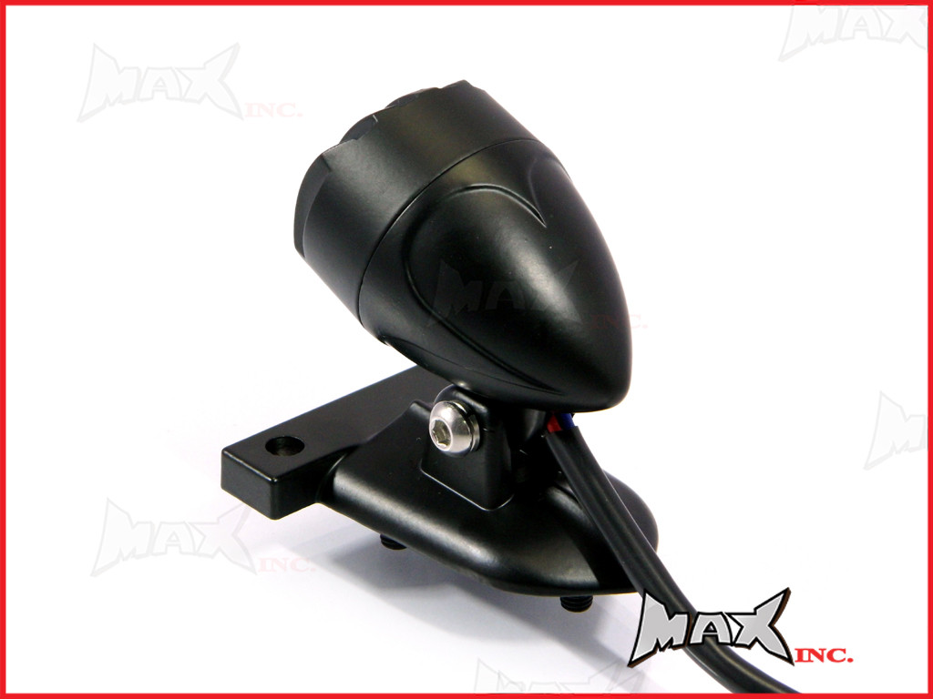 Matte Black Aluminium Mini Prison Grill LED Stop / Tail Light - Red Lense