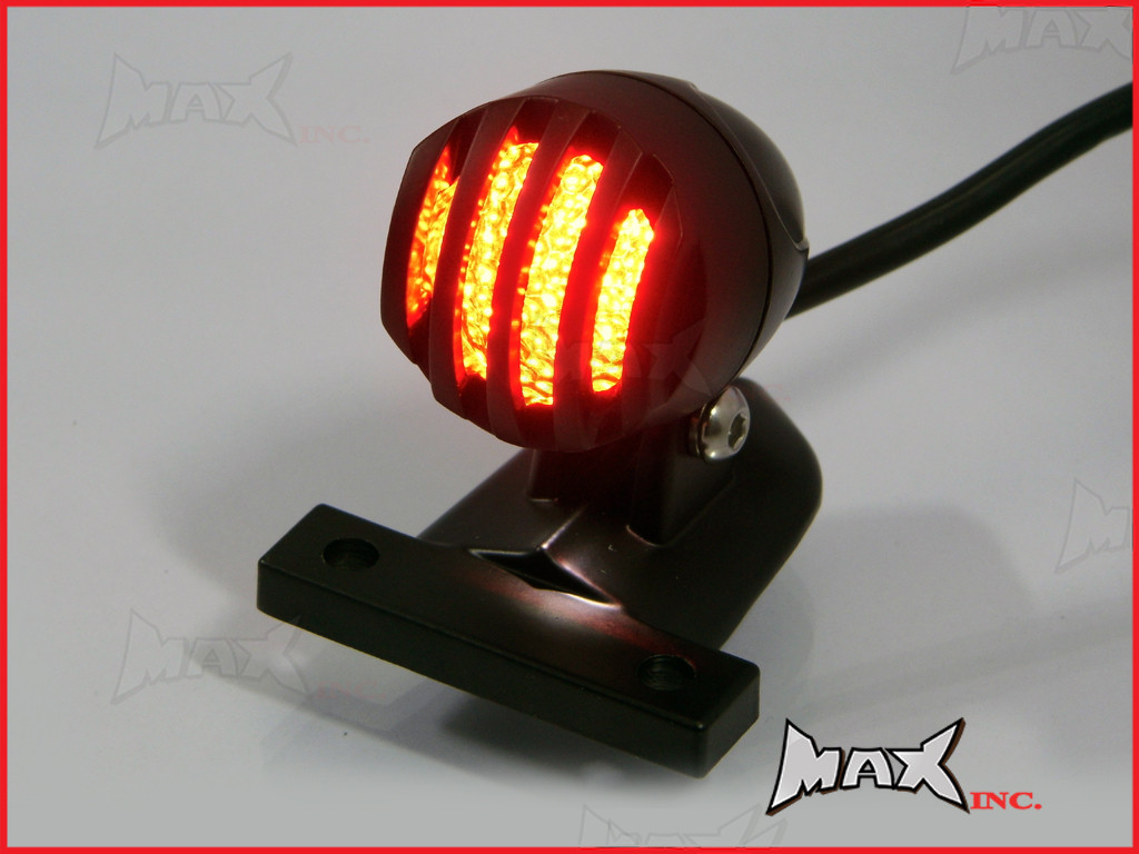 Matte Black Aluminium Mini Prison Grill LED Stop / Tail Light - Red Lense