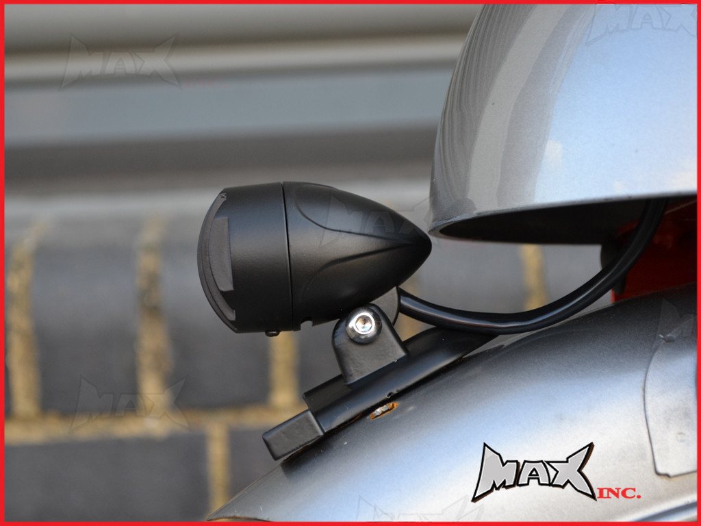 Matte Black Aluminium Mini Prison Grill LED Stop / Tail Light - Red Lense