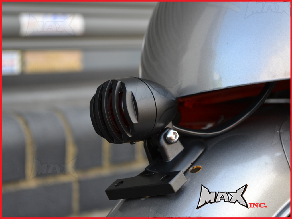 Matte Black Aluminium Mini Prison Grill LED Stop / Tail Light - Red Lense