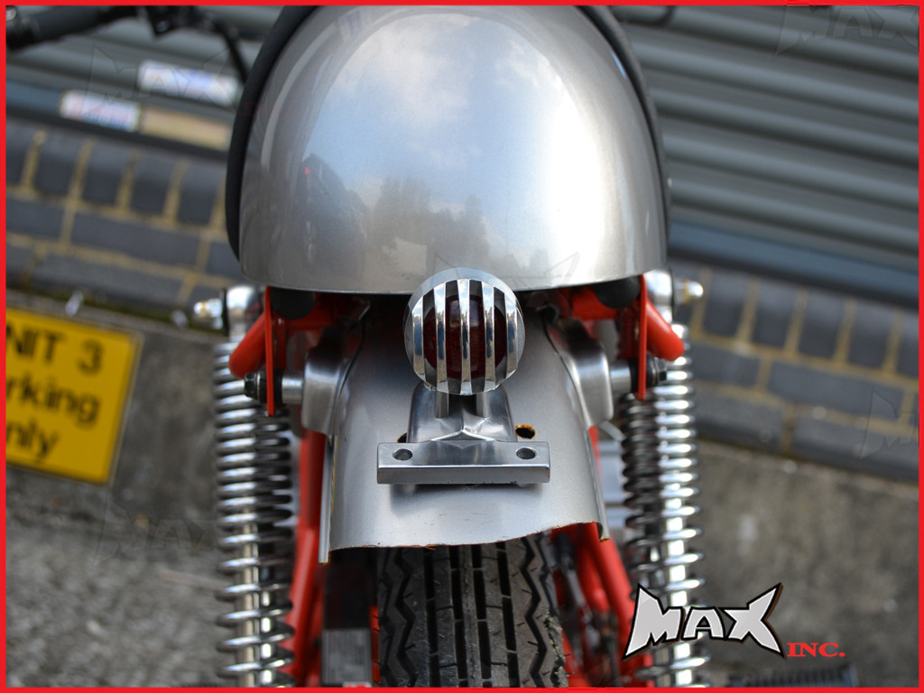 Polished Aluminium Mini Prison Grill LED Stop / Tail Light - Red Lense