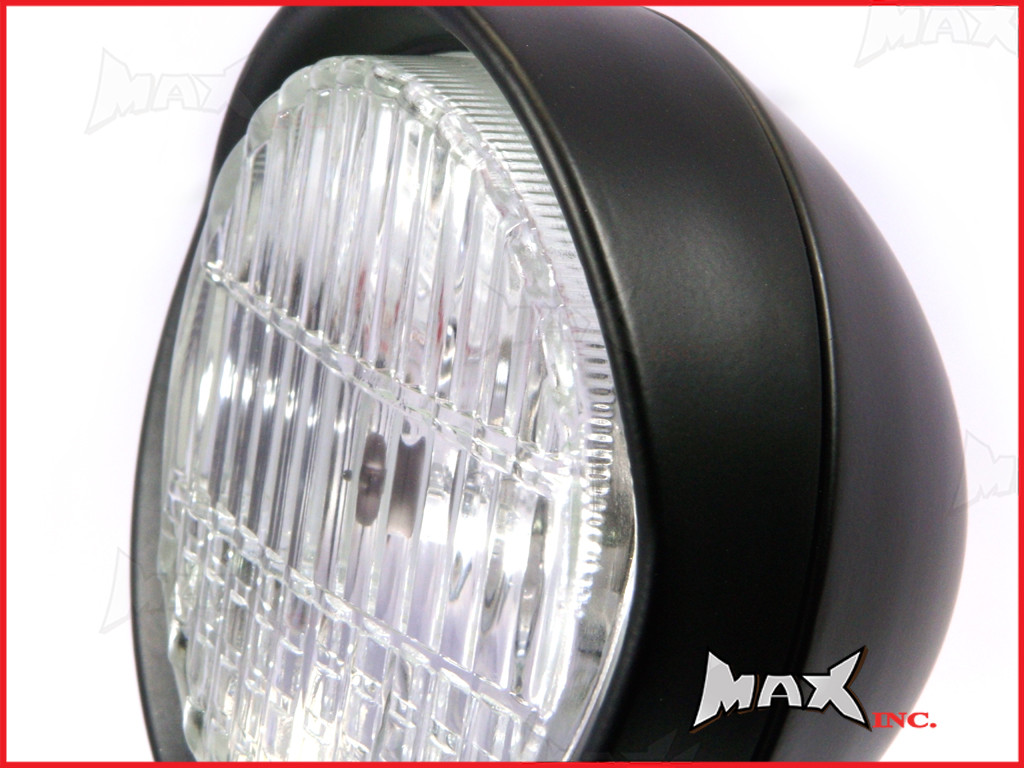 5.9 INCH Matte Black Bottom Mount Metal Headlight - 12v / 55w