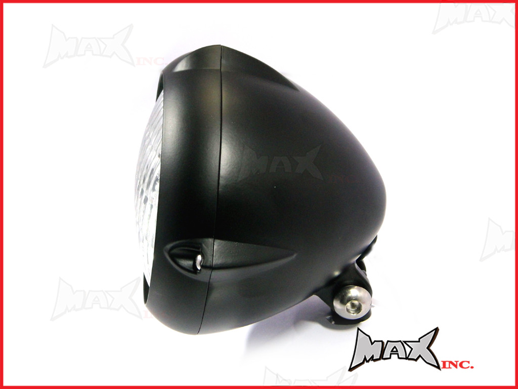 5.5 INCH Matte Black Aluminium Vintage Style Bottom Mount Headlight - 12v / 35w