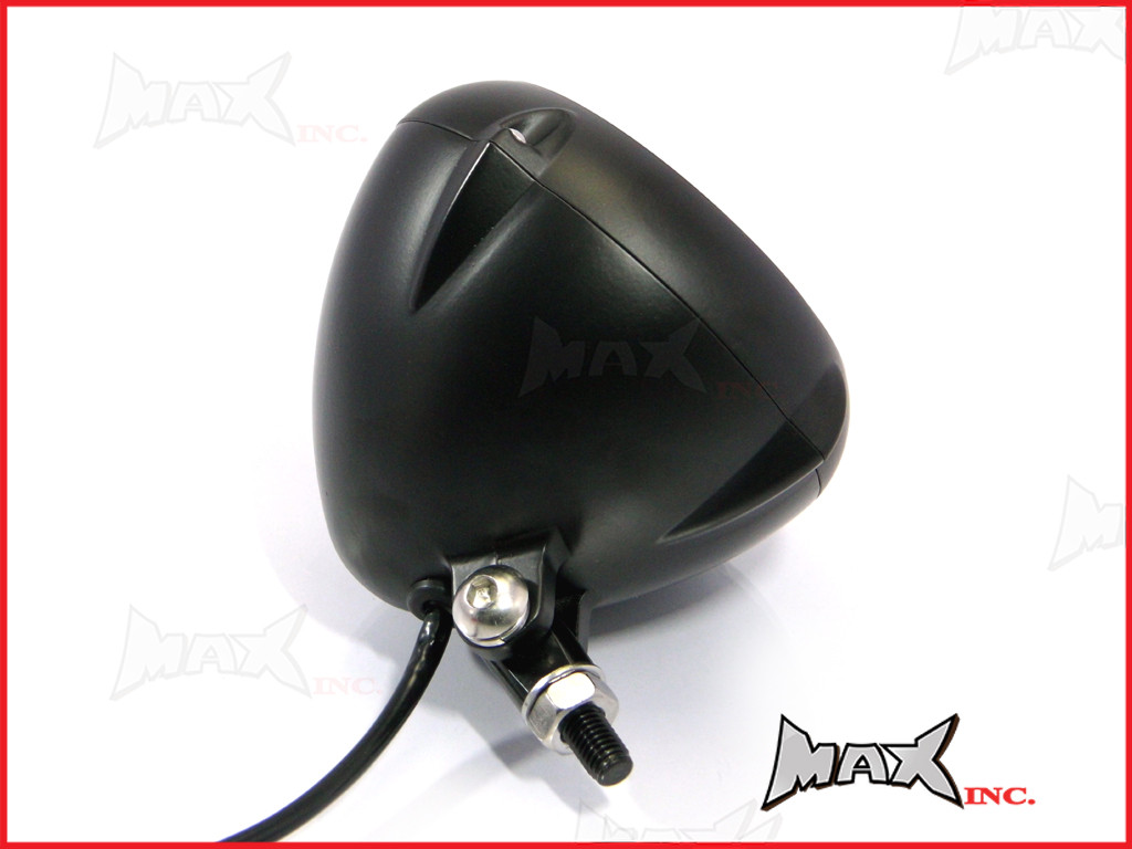 5.5 INCH Matte Black Aluminium Vintage Style Bottom Mount Headlight - 12v / 35w