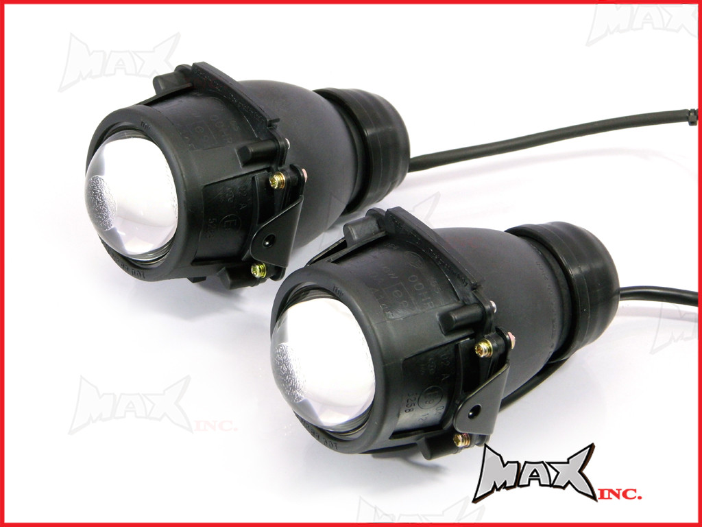 Black Twin Projector Headlight Set - Emarked & DOT Approved