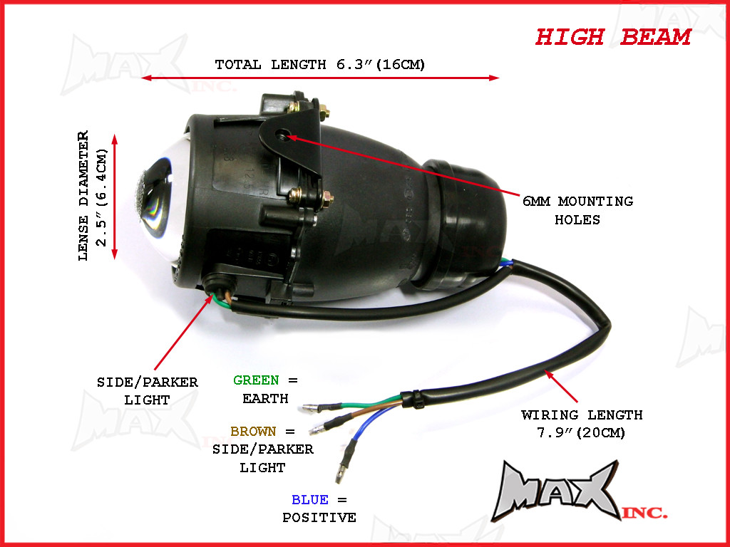 Black Twin Projector Headlight Set - Emarked & DOT Approved