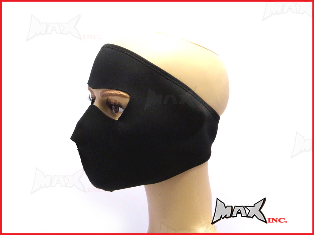 Black Plain Neoprene Bikers Full Face Mask