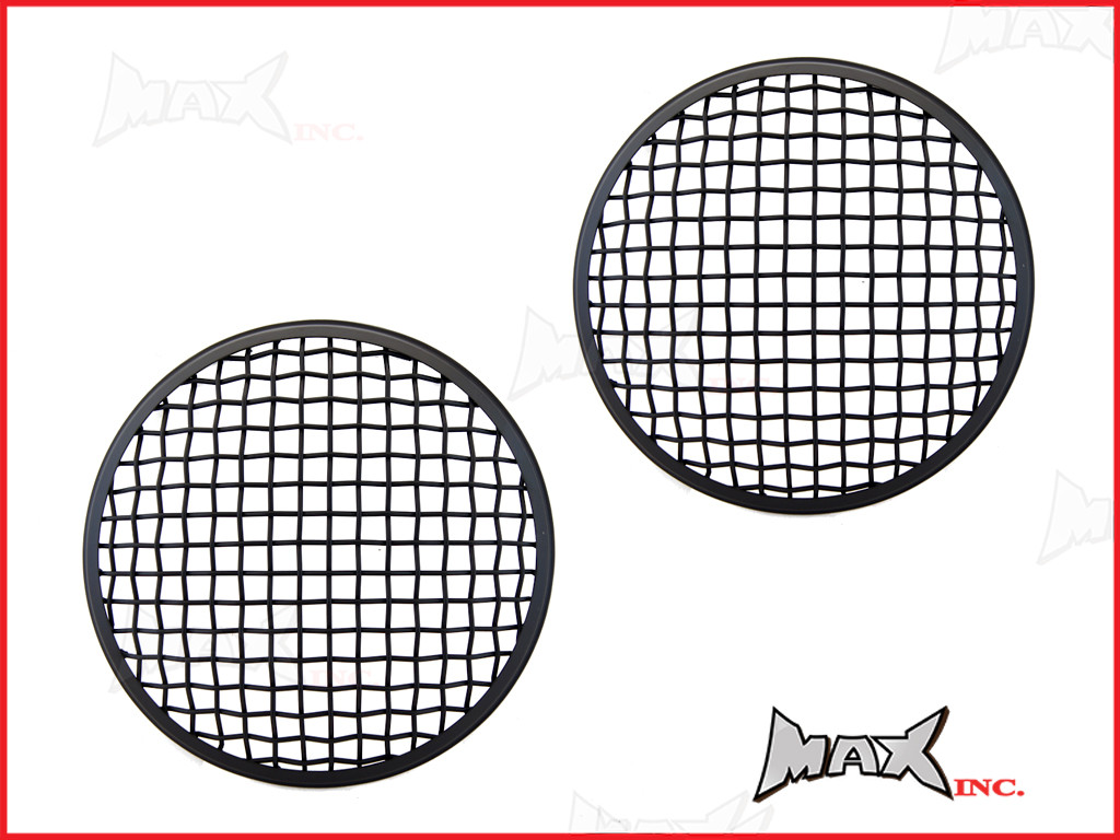 7 INCH Matte Black Mesh Grill Metal Headlight Covers - Pair