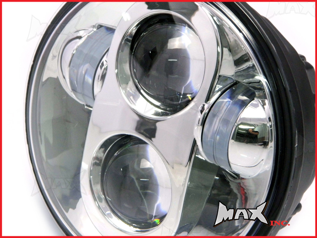 5 3/4"  High Quality LED Quad Projector Headlight Insert - Chrome Face
