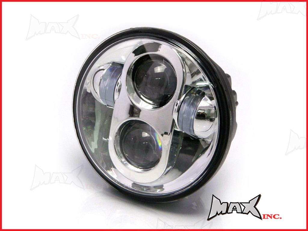 5 3/4"  High Quality LED Quad Projector Headlight Insert - Chrome Face