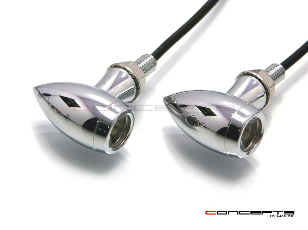MAX Chubby Chrome Machined Aluminium Micro LED Indicators / Turn Signals