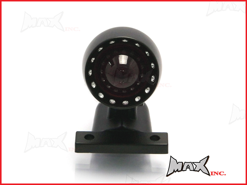 Matte Black Aluminium Bullet LED Stop / Tail Light - Red Lense