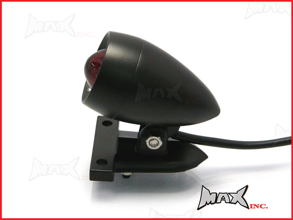 Matte Black Aluminium Bullet LED Stop / Tail Light - Red Lense