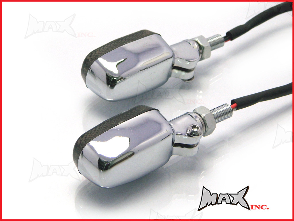 Custom Chrome Aluminium Turn Signals / Running Lights - Smoked Lense