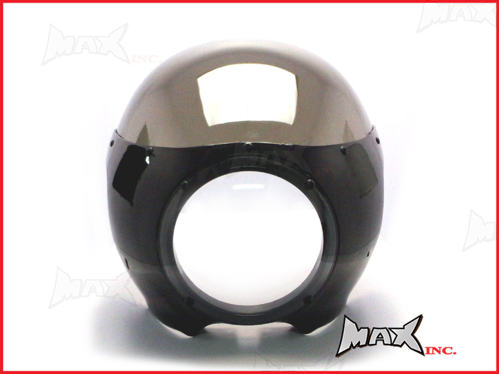 Black Cafe Racer Drag Racer Headlight Fairing + Smoked Windshield 