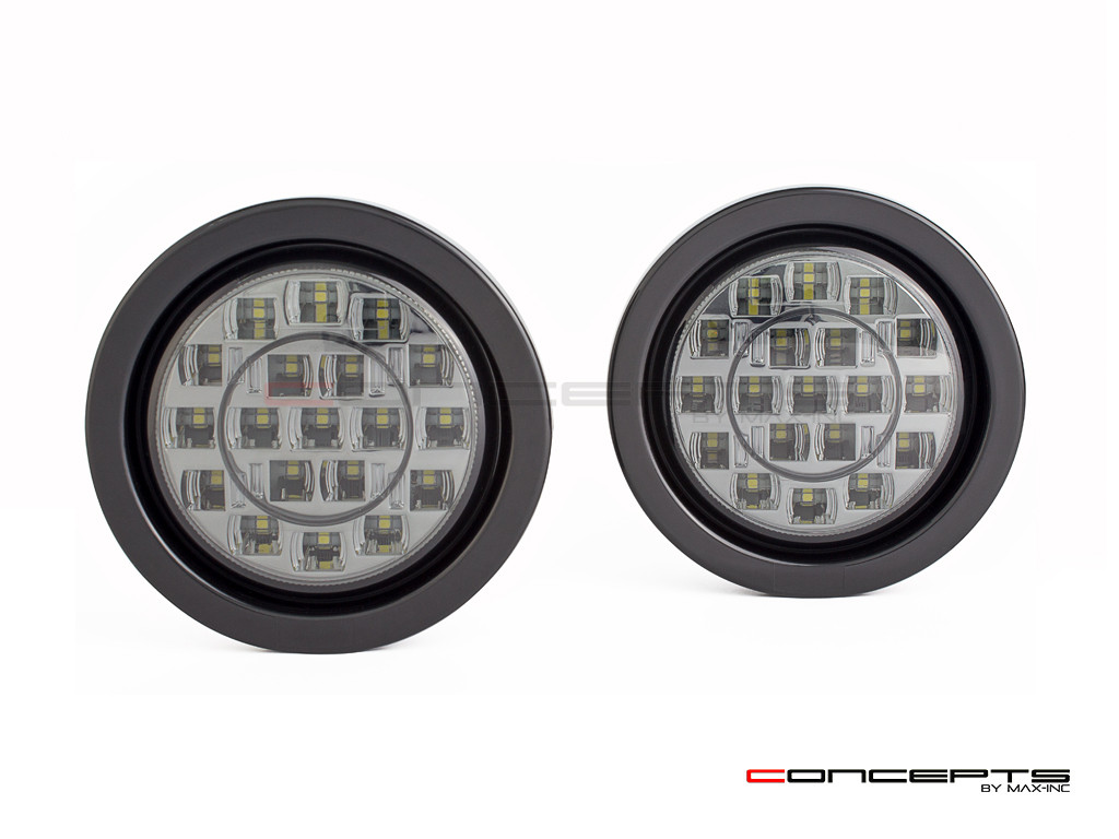 4" Universal Flush Mount LED Reverse Lights - Smoked Lens