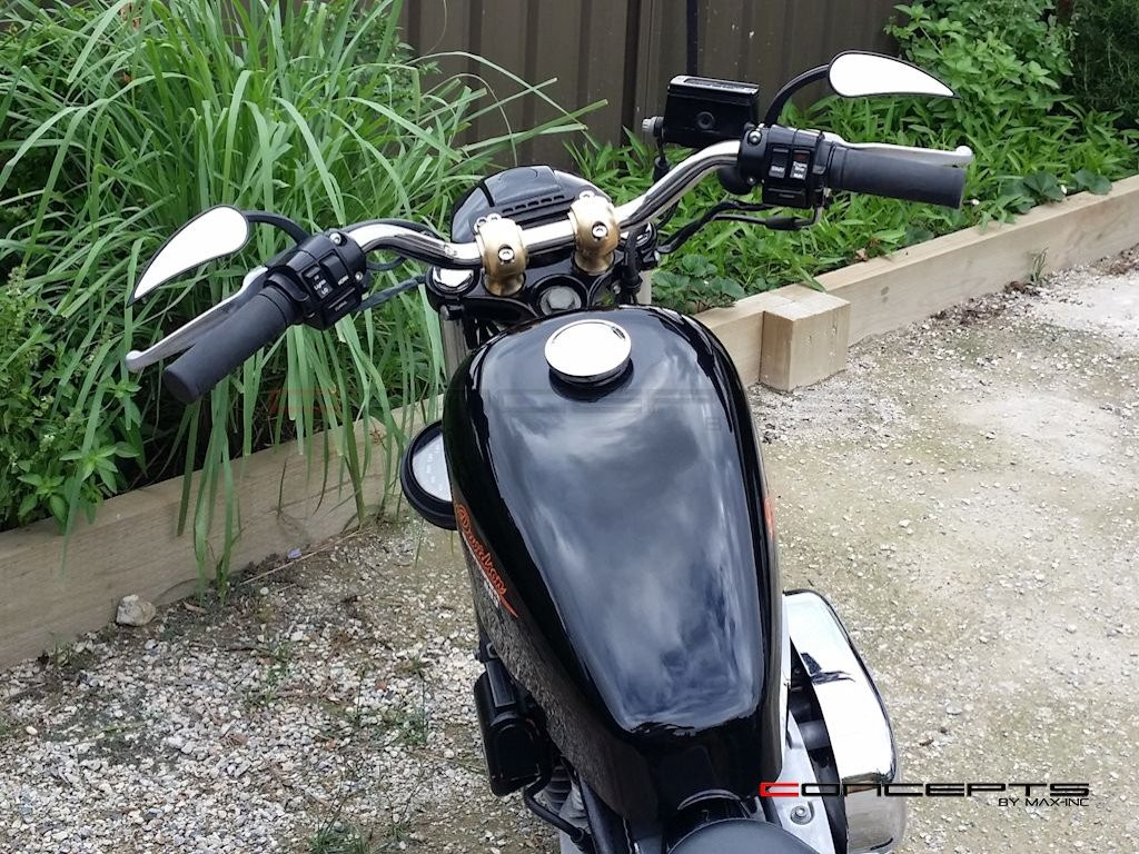 100% Solid Brass Old School Harley Davidson Cafe Racer Risers - 1" 