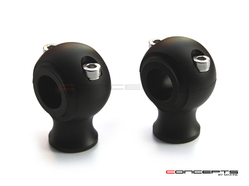 Matte Black Billet Aluminium Old School Harley Davidson Cafe Racer Risers - 1" 