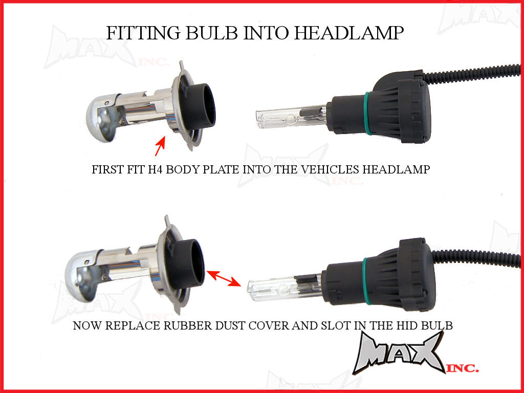 Super Bright Xenon HID H4 Headlight Bulb - Hi / Low Beam - Plug n Play