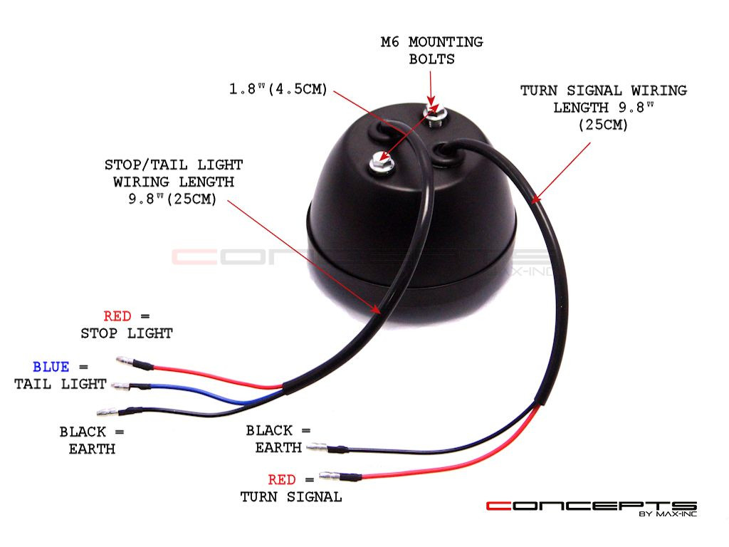 Pair Of Black Vintage Style Integrated LED Stop + Tail + Turn Signals - Smoked Lense
