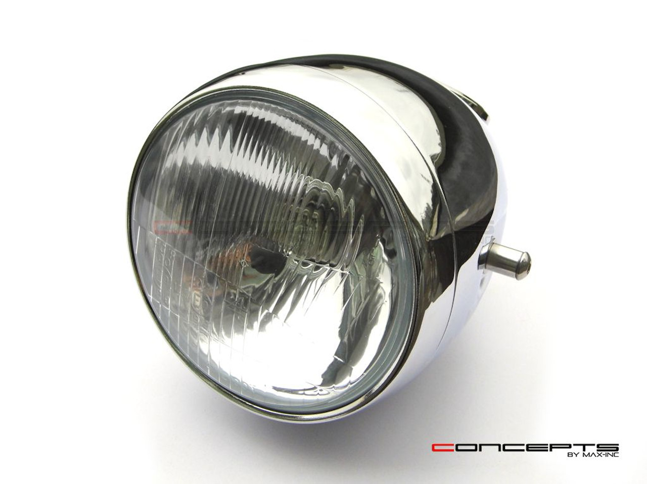 5.75" Vintage Style Chrome Metal Headlight + Integrated Digital GPS Speedometer