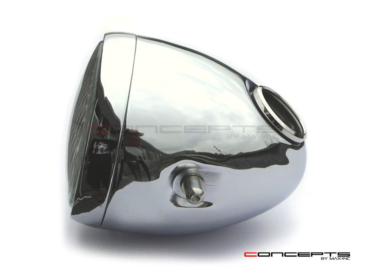 5.75" Vintage Style Chrome Metal Headlight + Integrated Digital GPS Speedometer
