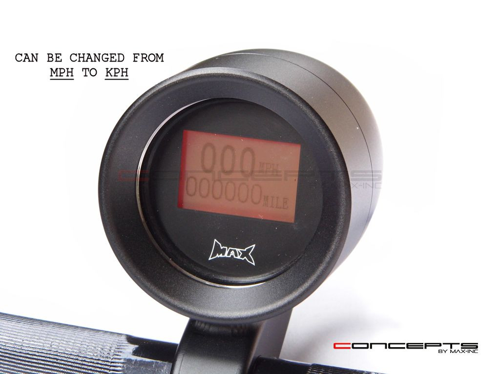 Matte Black Handlebar Mount GPS Digital Speedometer MPH / KPH - Fits 1" (25.4mm) Bars