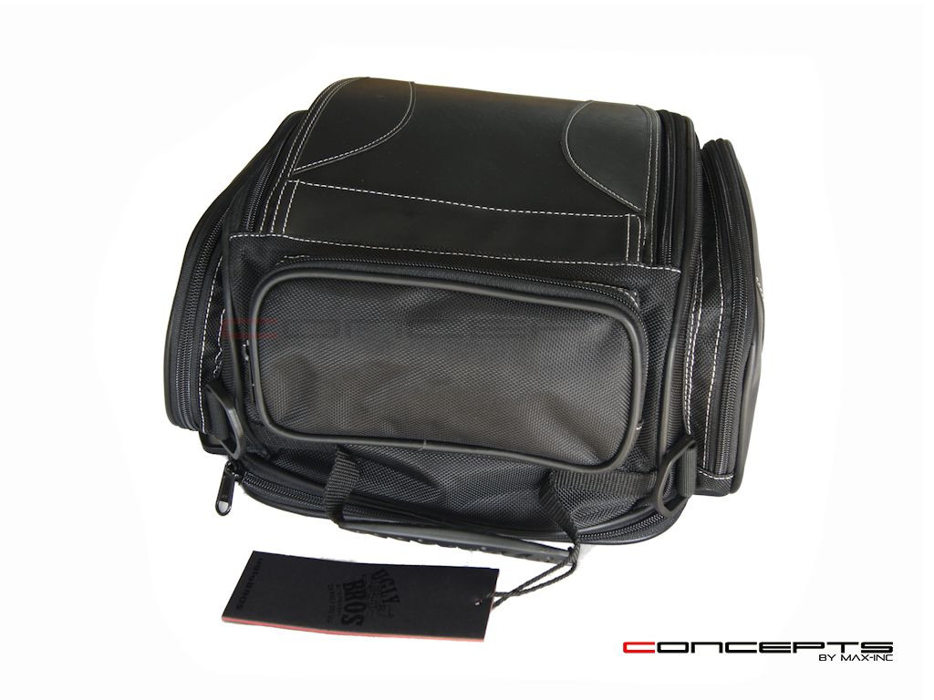 12L Microfiber Leather Harley & Cruiser Motorcycle Expandable Tail Bag