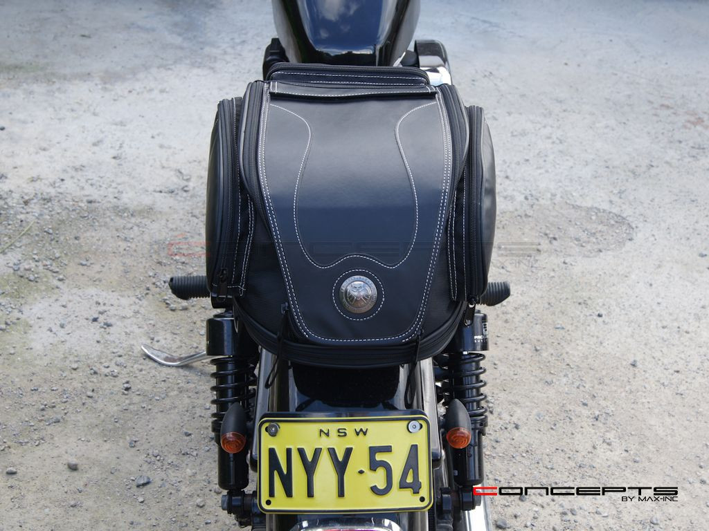 12L Microfiber Leather Harley & Cruiser Motorcycle Expandable Tail Bag