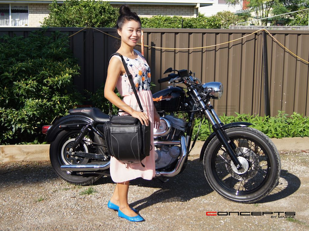 12L Microfiber Leather Harley & Cruiser Motorcycle Expandable Tail Bag