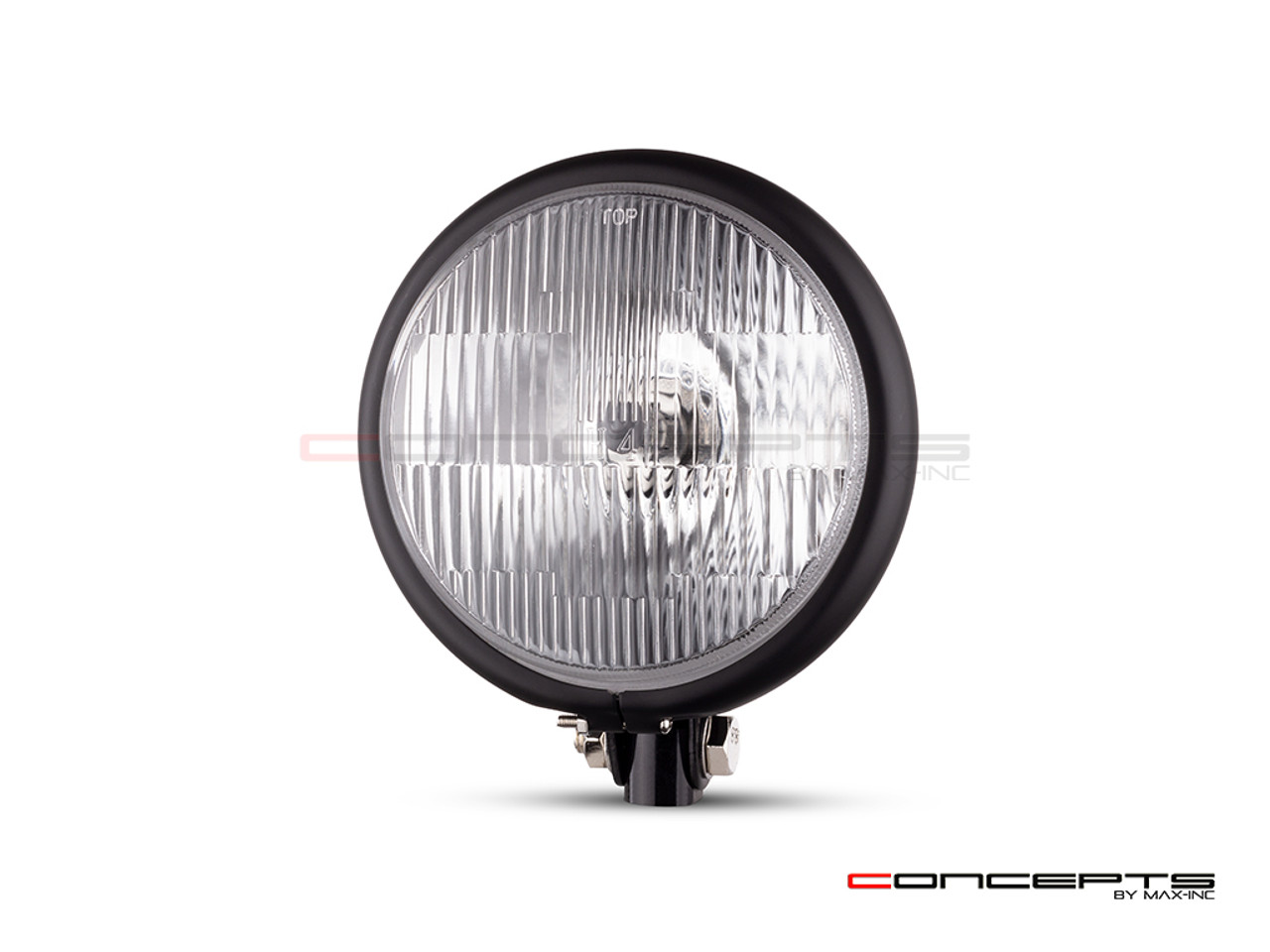 5.75" Bates Style Matte Black Metal Headlight - 12v / 55w