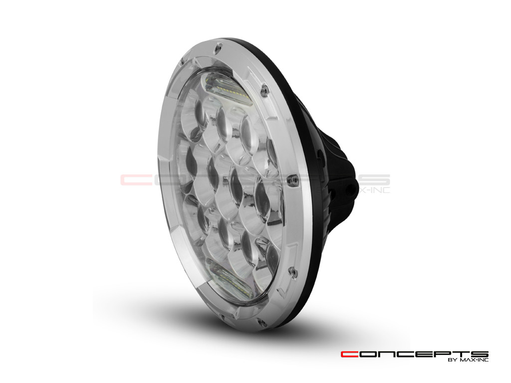 7" Chrome Multi Projector LED Headlight + DRL Insert - 75w