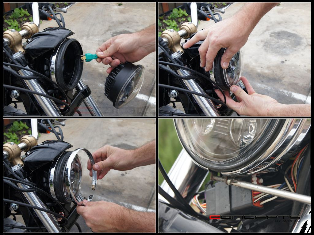 5.75" Black Six Projector LED Headlight Insert - 45w