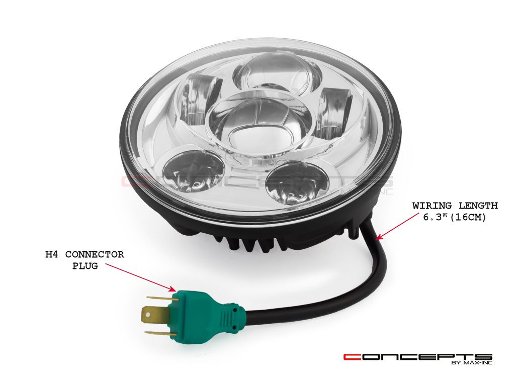 5.75" Chrome Six Projector LED Headlight Insert - 45w