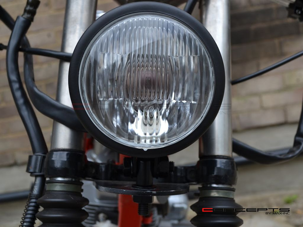 4.5" Matte Black Metal Custom Headlight - 12v / 55w