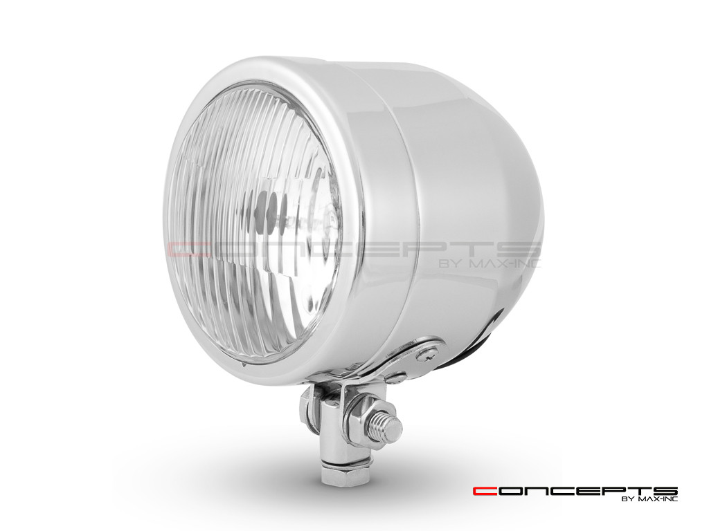 4.5" Chrome Metal Custom Headlight - 12v / 55w