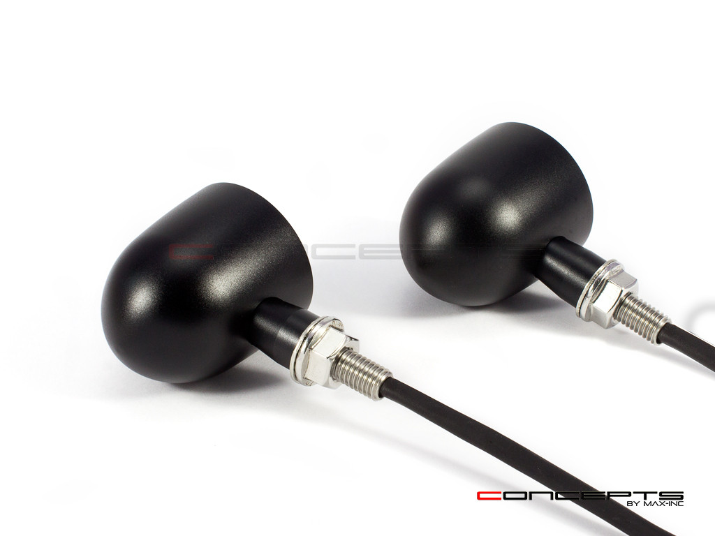 Black CNC Machined Billet Alum Classic Integrated LED Turn Signals + Daytime Running Lights